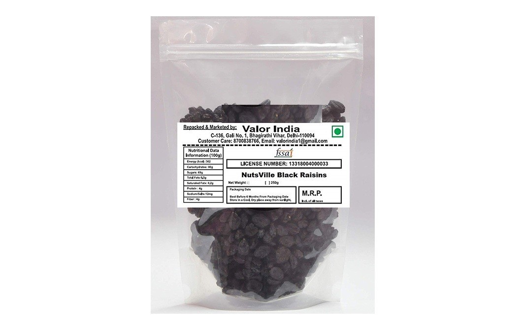 Nuts Ville Black Raisins    Pack  250 grams